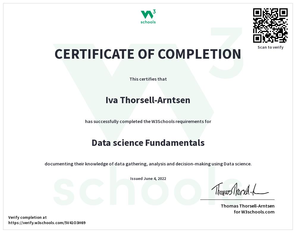 Data Science Certificate